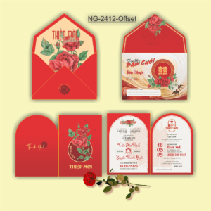 Thiệp Cưới Đỏ Truyền Thống NG 2412